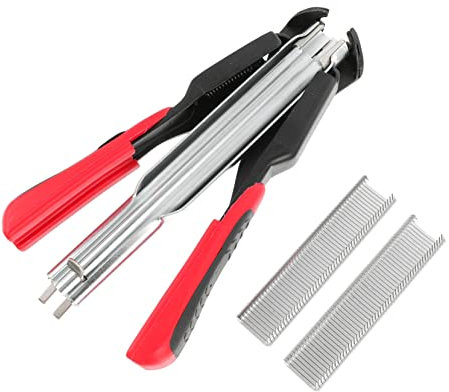 Hoement Federbelastetes Ringzangen-Werkzeug SR8C 50 Clips Befestigen Geflügelkäfig Maschendrahtzaun Befestigung Rote Farbe