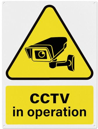 YIKIADA CCTV in Operation Sign 400 × 300 mm Aluminum Waterproof Metal | Reflective Signal for Business, Classroom, Outdoor, Indoor