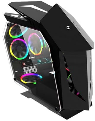 Case For Computer Mid-tower M-ATX/ITX, Design In Vetro Iperbolico, Struttura Del Cabinet Divisa, Supporta 7 Ventole Da 120 Mm (solo Case)