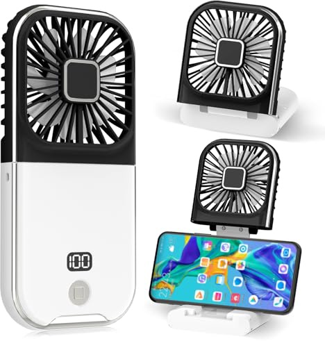 Dealswin Mini ventilateur manuel à 4 régulateurs USB - Petit ventilateur portable - Batterie de 3000 mAh - Pour bureau, maison, extérieur - Noir