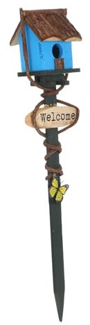 CAXUSD Insert Rod Ornament Birdhouse Garden Stake Outdoor Lawn Decoration Stake Decor Grass Patio Bird House