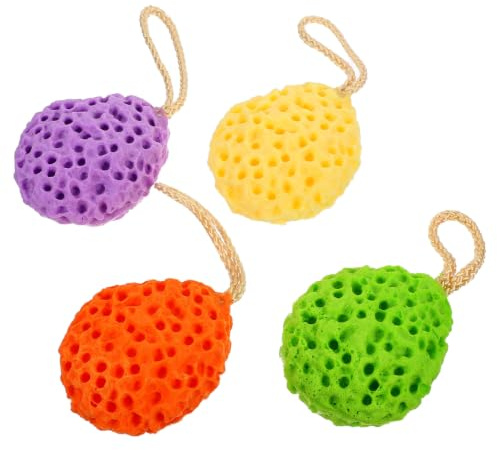 Happyyami Spugne da Bagno in Poliuretano a D'ape Set 4 Pezzi a Forma di Goccia Spugne Doccia Morbide Schiuma Ricca Colore Casuale per Uso Domestico e'aperto