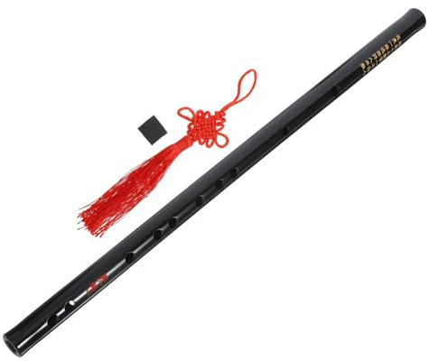 FUTUREORYY Bambus Querflöte Für Anfänger F-ton Traditionelles Musikinstrument Schwarze Bambusflöte Mit Quaste Leicht Und Langlebig Melodischer Klang