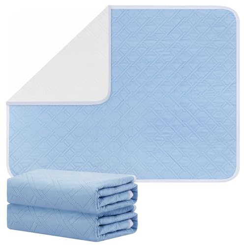 Fefod Washable Incontinence Bed Pad for Adults & Children, 2Pack Reusable Bed Pad Protector, 100% Waterproof Bed Wetting Sheets, Super Absorbent Mattress Protector for Baby Elderly Care, Pet, 70×90cm