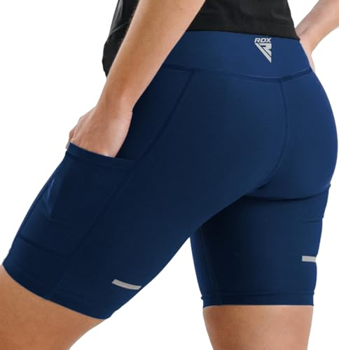 RDX Sauna Shorts for Women - High Waisted, Slimming Compression Sweat Shapewear with Pockets Mid-Thigh Waist Trainer Suit for Weight Loss Workout Fitness Swimming Gym, Adult & Kids Lower Body Shaper