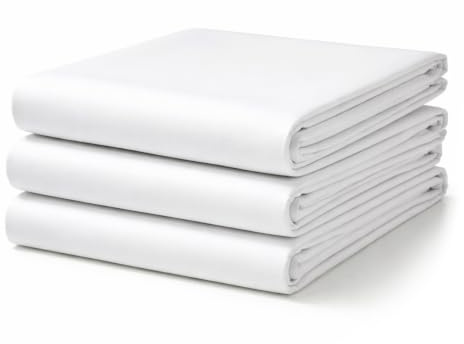 DarymexBettlaken ohne Gummizug, 200x240 cm, Weiß, 100% Baumwolle, 95°C | Flaches Laken, Betttuch, Hotelqualität, sanforisiert, 145 g/m², atmungsaktiv, für Hotel, Pension, gewerblichen Einsatz