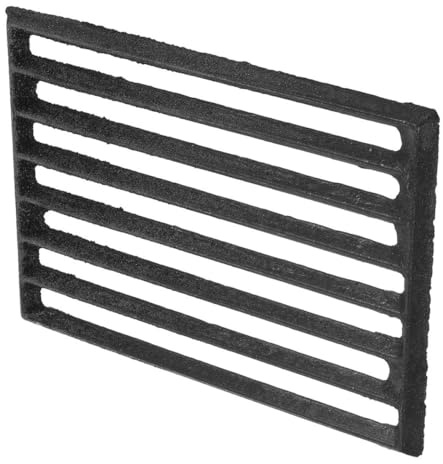 DOITOOL Rectangular Iron Stove Grate Firewood Bbq Grill Mat 25.5×17cm Thickened 0.9cm High-temperature Resistant Outdoor Fireplace Grate for Camping and Home Fireplaces
