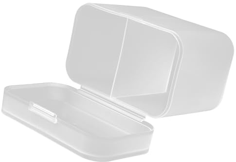 WRITWAA Organisateur à Deux Compartiments pour Cotons et Coton-tiges Boîte de Rangement Transparent en Plastique avec Couvercle Étanche Idéal pour Bureau et Salle de Bain