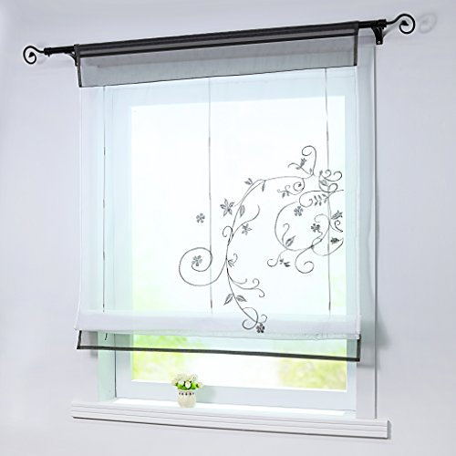 Joyswahl Raffrollo Voile Raffgardinen mit Tunnelzug Alina Gardinen BxH 80x120cm Grau 1er Pack