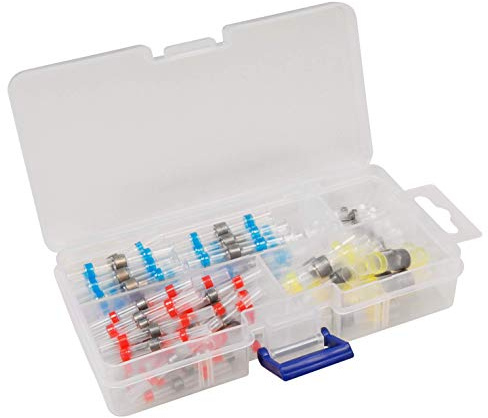 McPower Lötverbinder-Set | 100-teilig, farbcodiert | Schrumpfrate 2:1 & 3:1 | wasserdicht mit Lötzinn | Kabelverbinder Ø1,7–6mm in Sortimentsbox