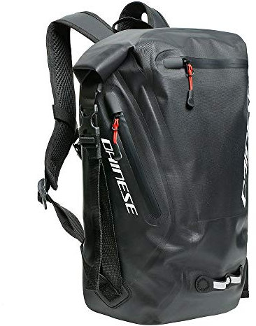 Dainese - D-Storm Backpack, Wasserdichter Motorradrucksack, 26L Fassungsvermögen, Motorrad Rucksack Herren und Damen, Aerodynamisches Design, Regenfest, mit PC Laptop-Tasche, Schwarz