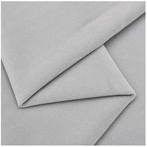 Einfarbiger Samtstoff Mattes Polster-Velours-Stoff Meterware 150cm breit für DIY-Basteleien, Stuhlsitzbezug, Wohndekoration, schwarz/grau(Color:light grey36)