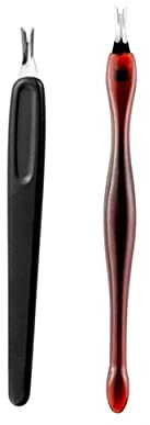 Cuticle Trimmer, Ifrich 2 Pezzi Forma a V della lama, ​Rimuovi Cuticole ​con Punta in Acciaio Tagliacuticole Coltello levacuticole Rosso Nero