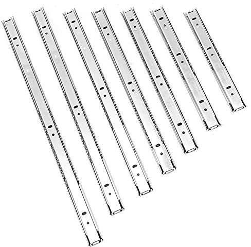 Schubladenschienen aus Metall, kugelgelagerte Schubladenschienen, geeignet für Schubladen, Möbel, Aktenschränke, Holzschubladen, 25,4 cm, 2 Paar