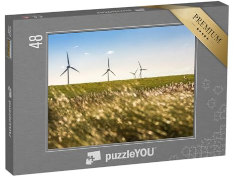 puzzleYOU: Puzzle 48 Teile „Windräder an der Küste der Ostseeinsel Fehmarn“ – aus der Puzzle-Kollektion Fehmarn
