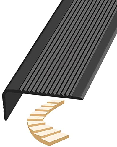 Yofsza Stair Step Edge Trim, Rubber Stair Treads Step Protector, Stair Nosing, Stair Non-slip Protection Decoration, Waterproof And Non-Slip, For Indoor And Outdoor Stairs Steps Corners