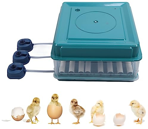 Inkubator, Vollautomatischer Hühnereier-Inkubator, 9–35 Eier, Inkubator mit Effizienter LED-Beleuchtung, Brutmaschine für Hühner, Gänse, Enten, Tauben, Wachteln, Vögel (EU-Stecker 220 V 48 Eier)