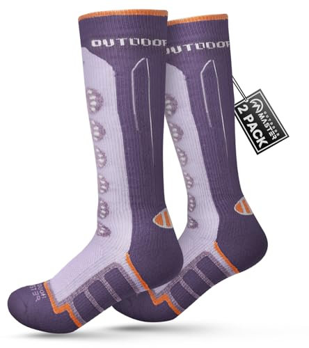 OutdoorMaster Kids Ski Socks, Merino Wool Winter Compression Thermal Socks