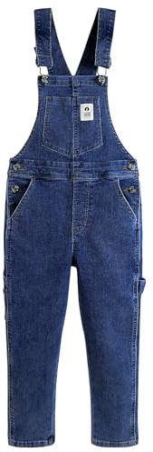 KIDSCOOL SPACE Girls Jeansoveraller Höga elastiska jeansbyxor för små stora barn Mediumblå 6-7 år