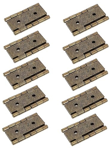 Charnières de Porte en Fer, Lot de 10, Style Rétro pour Armoire | Vert, Ouverture Fluide et Sûre, Usage Réparation et Montage, Finition Classique pour Meuble et Vitrine