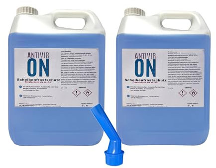 10L (2 x 5 Liter) Premium Scheibenfrostschutz -35°C Ausgiesser inklusive Wischwasser Fertigmix Auto Scheibenwaschanlage