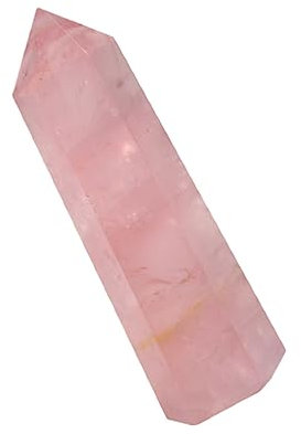 SOLUSTRE Natürlicher Rosenquarz Hexagonal Säule Feng Shui Tischdekoration Meditation Entspannung Geschenk Für Wohnraum Büro Fensterbank