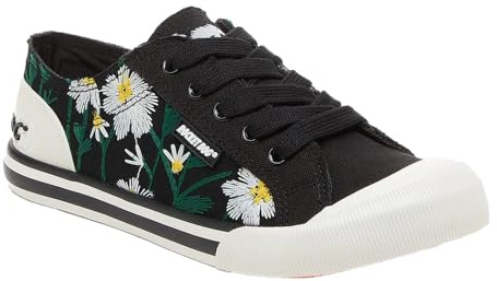 Rocket Dog Womens/Ladies Jazzin Floral Trainers (5 UK) (Black)