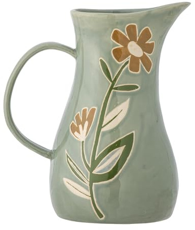 Bloomingville Pichet Tangier Vert 2,15 l Vaisselle Motif fleurs