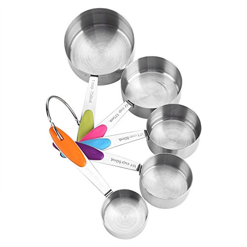 Nikou Kit di Misurini da 5 Pezzi/Set in Acciaio Inossidabile, Misurino Grammi, Misurino Kit Cucchiaio Dosatore Strumenti per La Cottura di Gadget da Cucina per Zucchero, Caffè, Latte