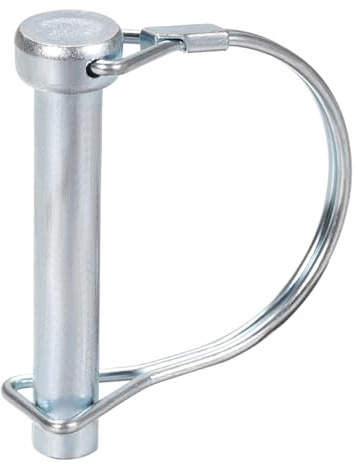 DTGN 10mm x 50mm DxL Wellenverriegelungsstift Kohlenstoffstahl Silberton | 1 Stück, Gut für landwirtschaftliche Anhänger Rasen, Runder Anhängerkupplungsstift