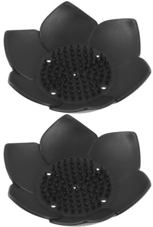 Cabilock 2 Pièces Porte-Savon en Silicone Auto-Drainant en Forme De Lotus Porte-Savon pour Évier Et Douche Plateau Multifonctionnel pour Salle De Bain Et Cuisine