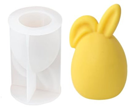 LYHYDMA Candle Moulds 3D Easter Egg Bunny Silicone Candle Mold Faceless Rabbit Head Aroma Soap Plaster Resin Mould Candle Making Supplies Home Decor(02)