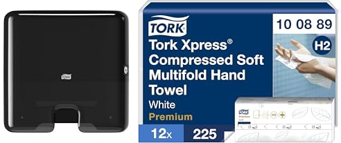 Tork Xpress Mini Spender für Multifold-Handtücher Weiß H2, Einzeltuchentnahme, Elevation Design, 552103