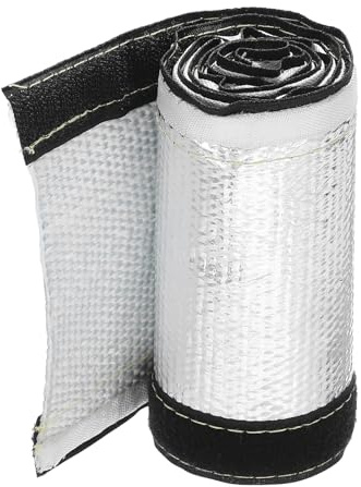 QUARKZMAN 1,5mm Gaine Thermique en Aluminium 1,18 ID x 3,2Ft Manchon Thermique en Fibre de Verre Métallique en Aluminium pour Lignes de Carburant, Câbles et Câblage Électrique
