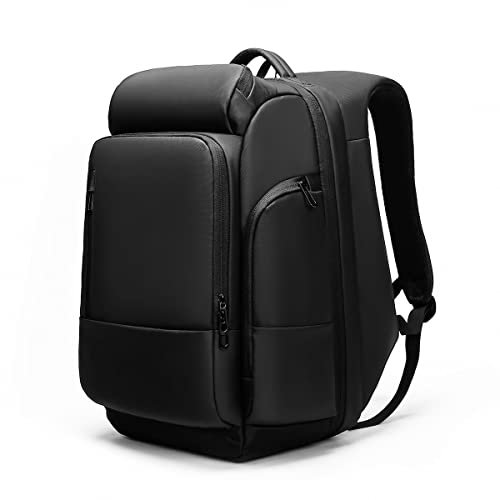 TQVLNMCR Mochila de Viaje Impermeable for Hombre, Soporte for portátil de 17,3 Pulgadas con Cargador USB, Mochila antirrobo for Oficina, Universidad, Escuela, Viajes de Negocios, Color Negro