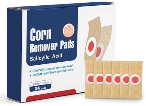 Kioriur Callus Pads - Pack de 24 Removedores de Callos - Apósitos Eliminadores de Ampollas con Agujero, Apósitos para el Cuidado de los Pies para Callos, Callos o Verrugas Plantares