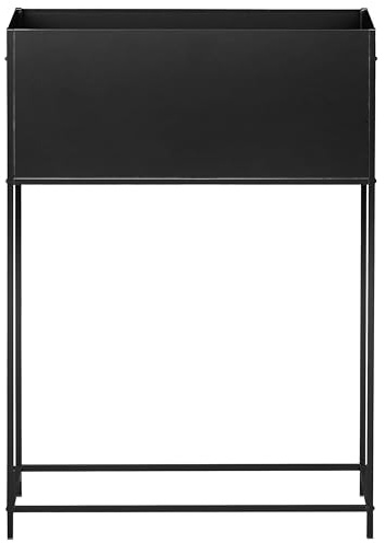 Blomlåda på Ben i Metall Planteringslåda 70 x 30 x 100 cm Rektangulär Inomhus Utomhus Modern Svart Tapien
