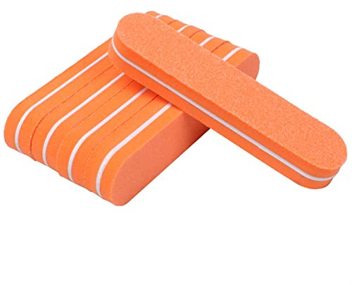 Emery Boards nagelvårdssats med nagelfilbuffert, 200 st/lot Mini nagelbuffert svampfilar Block dubbelsidig orange svamp 100/180(Blauw)