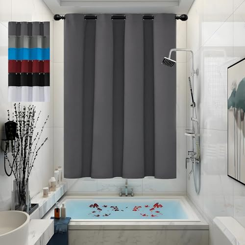 JIAHAO Blackout Curtains for Bedroom 70 x 210 cm Home Decorative Door Curtain Pencil Pleat Curtain Drop Eyelet Thermal Curtains & Drapes Short for Bedroom,1 Panels, Dark Grey
