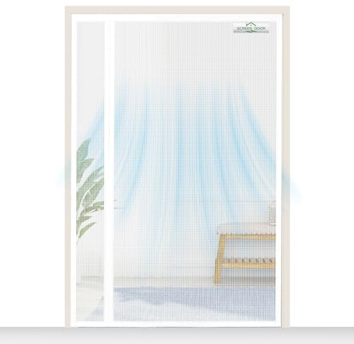 SCREEN DOOR Fliegengitter Tür 120x230cm | Umkehrbare Fliegengitter Balkontür mit Links/Rechts-Öffnung, Einfacher Zugang, Insektenschutz – Weiß