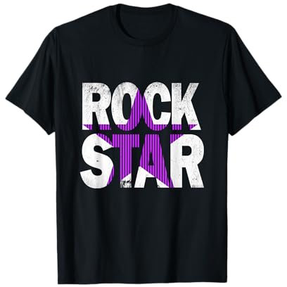 Gráfico en color morado estrella de rock púrpura Camiseta