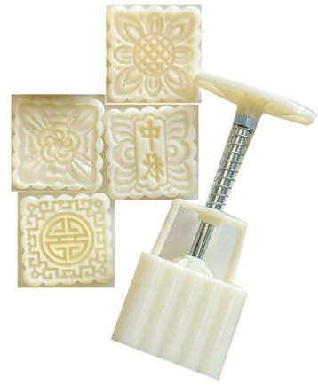 Square Flower Moon Cakes Press Molds Cookie Stamp Chinese MidAutumn Moon Cakes Maker Decorating Tool for Making Cookie