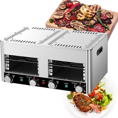 Asador Eléctrico Para Carnes, Horno Eléctrico Comercial Carnes, Parrilla De 4/8 Capas 3400 W, Temperatura Ajustable Para Carne De Res, Pollo Y Verduras