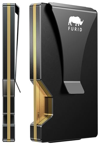 Card Wallet for Men Slim Minimalist: Metal Wallets with Money Clip - Rfid Thin Front Pocket Credit Card Holder - Gift for Men Husband Father at Anniversay Brithday