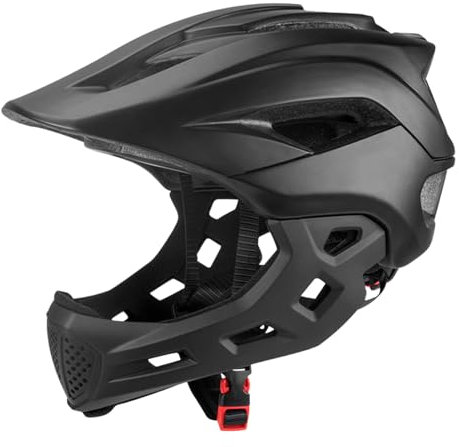Kinderhelm, 2-In-1 Integriert Kinder Fahrradhelm Mit Abnehmbarem Kinnschutz, Jugend Fullface Helm 48-54 cm Children's Helmet, Kindersport Schutzhelm Zum Fahrräder Laufrad Roller Rollschuhe