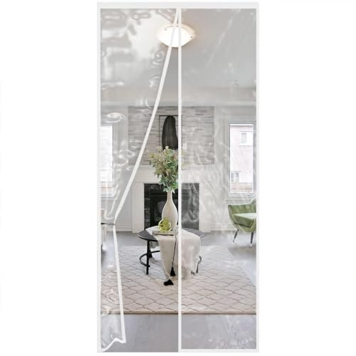 Cortina aislante térmica magnética transparente para puerta, protección contra el frío y el calor, ideal para aire acondicionado en verano, fácil adhesivo, 100 x 180 cm