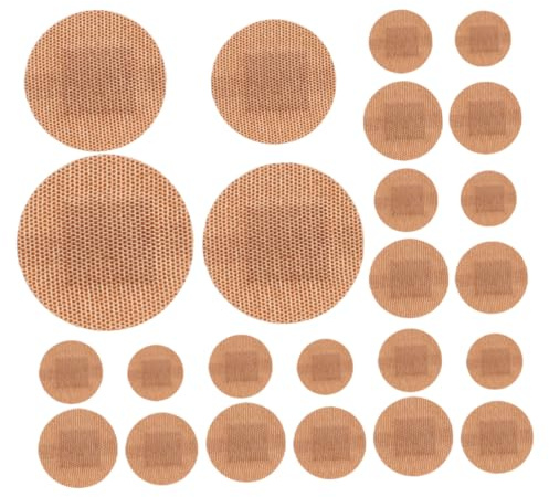 LRXIYODE 100piezas Vendajes De Tela Para Cuidado De Heridas Parches Redondos Flexibles y Transpirables Aptos Para Dedos y Articulaciones