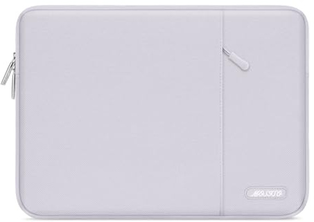 MOSISO Laptop Hülle Tasche 13,3 Zoll, 13-13,3 Zoll Laptoptasche Kratzfest | Ultraleicht, Ultradünn Polyester Vertikale Laptophülle mit Fronttasche für MacBook Pro 14, HP Dell Lenovo, Staubiges Flieder