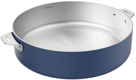 COOKUT La meravigliosa padella in acciaio inox, 28 cm, colore: Mirtillo