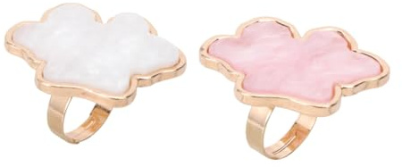 EPIGEIST Palette de Mélange Anneaux Réglables pour Nail Art en Résine Blanche Lot de 2 Pièces pour Dessin et Peinture D'ongles, Accessoire Pratique de Beauté